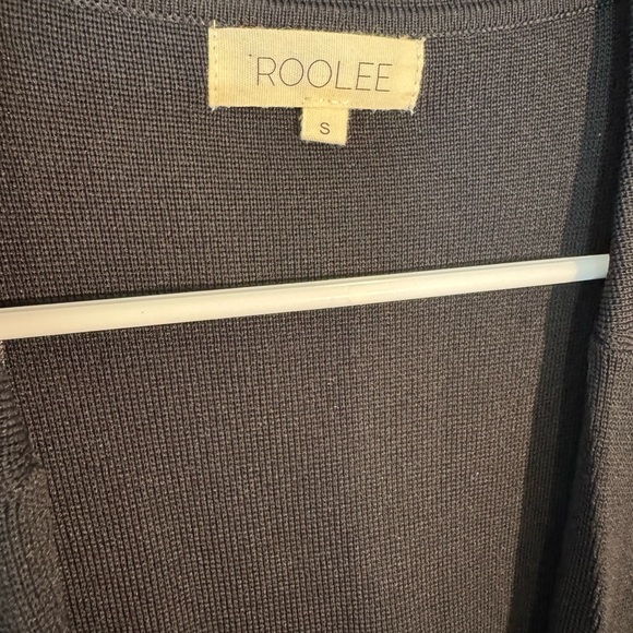 Roolee Black Open Front Long Blazer Cardigan Black Womens Size Small - Picture 4 of 9